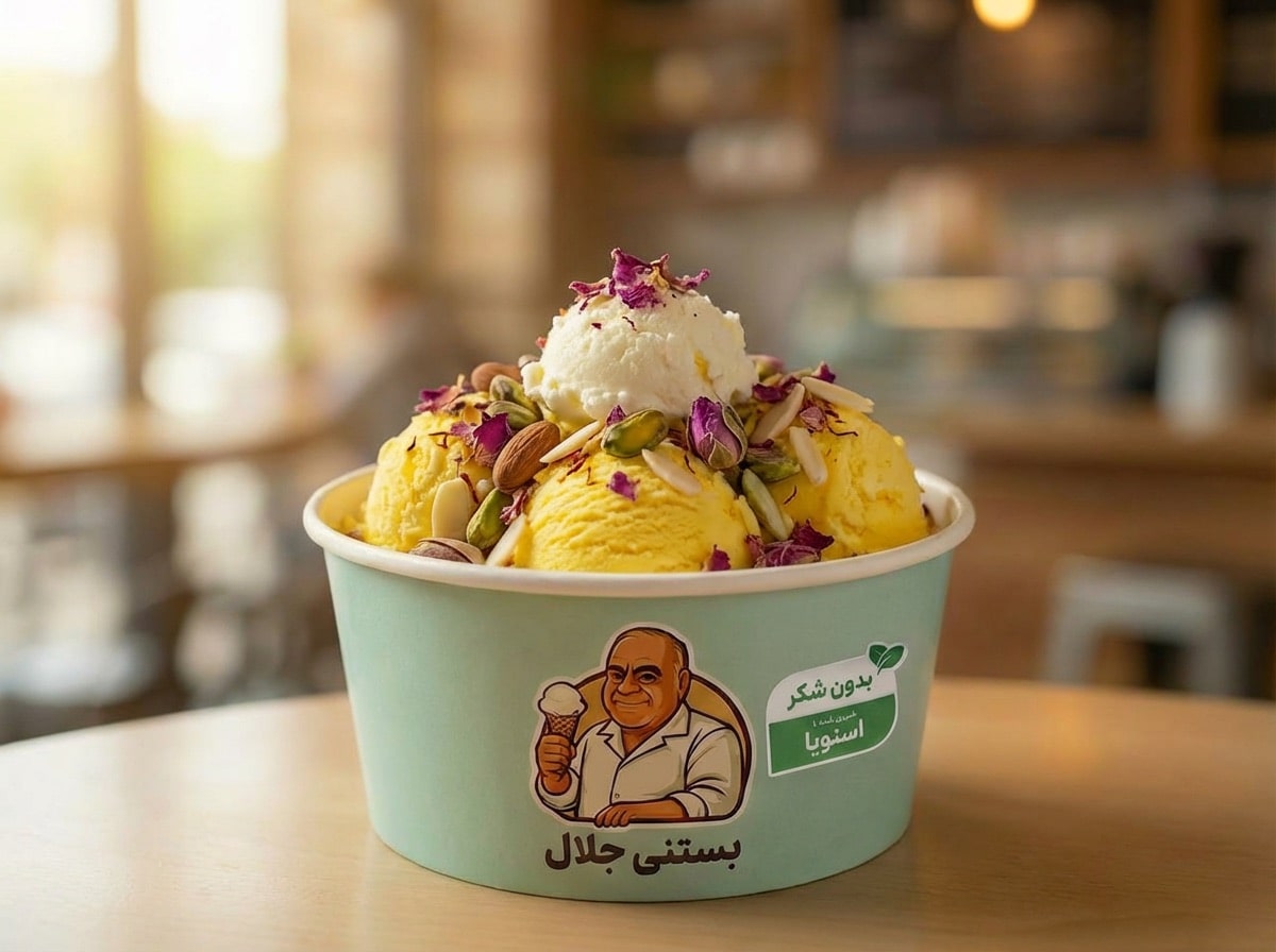 بستنی سنتی بدون قند ۵۰۰ گرم