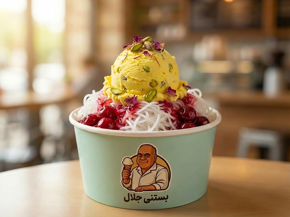 مخلوط فالوده و بستنی